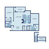 B4 Floor Plan at The Jax Apartments, San Antonio, TX, 78230